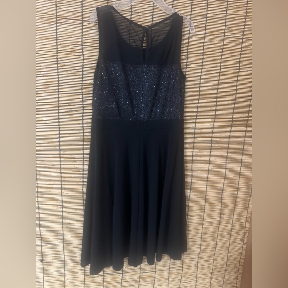 Enfocus Studio Black Glitter Midi Dress